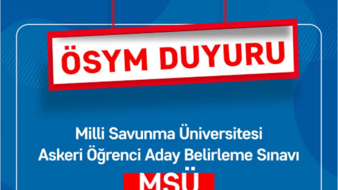 Milli Savunma Üniversitesi Sınav Duyurusu